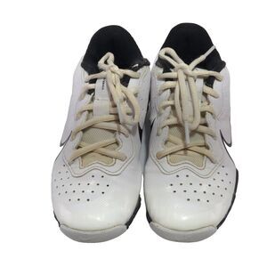 Nike Kids Alpha Huarache 4 Keystone White Black Lace-Up Baseball Cleats Size 2Y